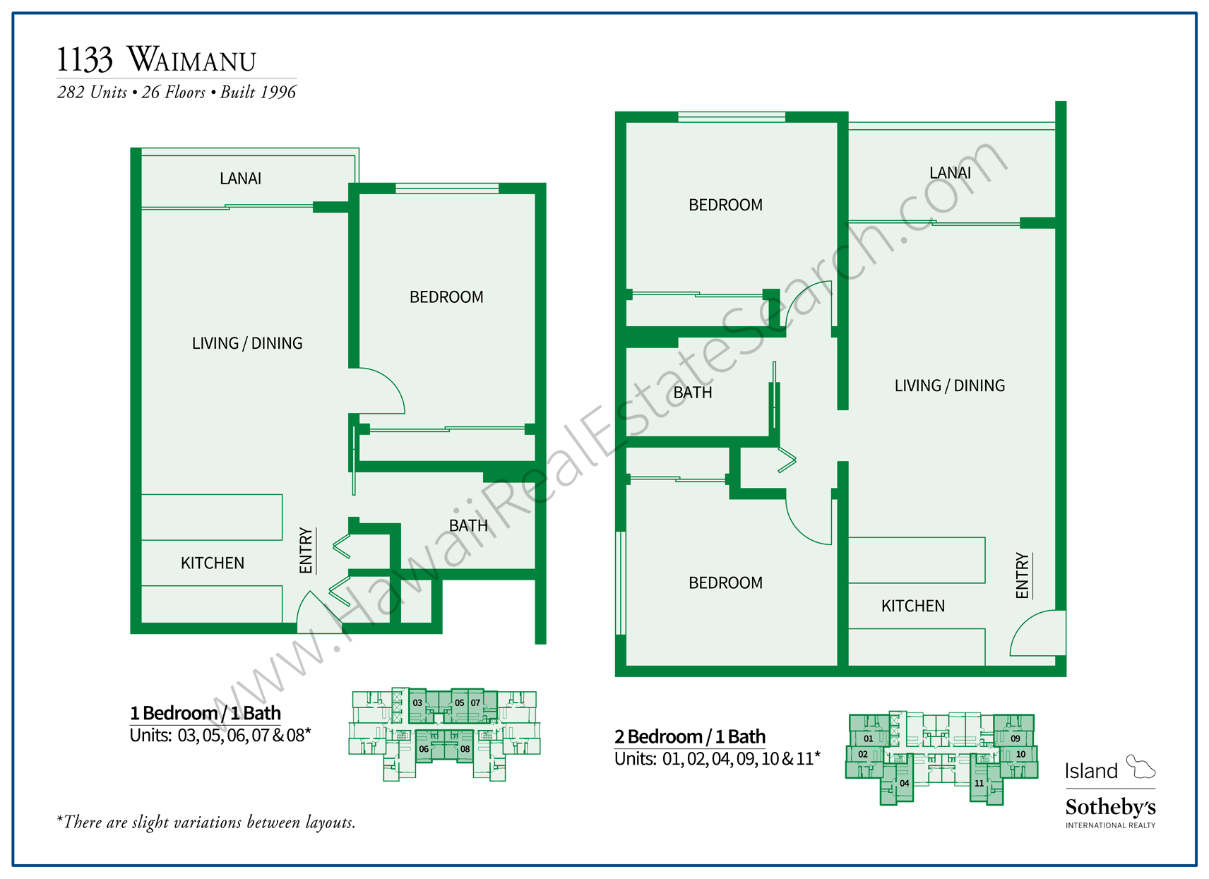 1133 Waimanu Floor Plans Updated